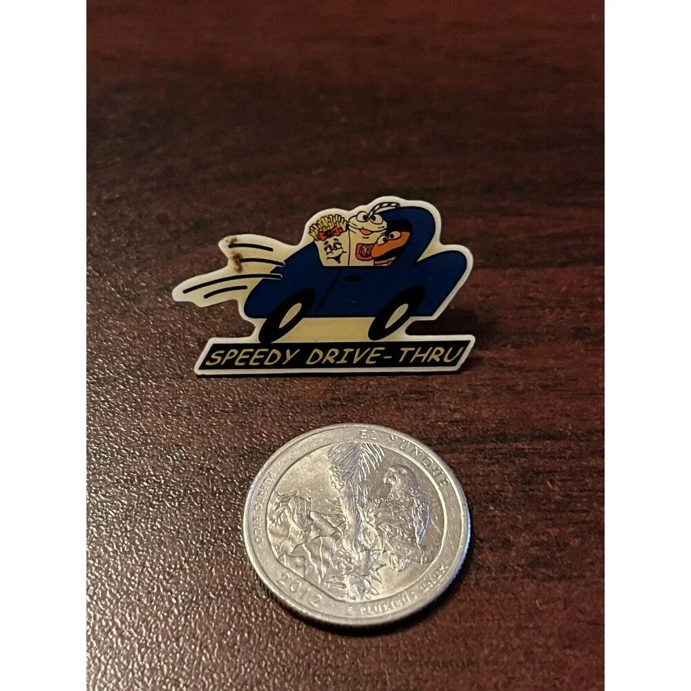 McDonald’s Speedy Drive-Thru Milkshake Hamburger‎ Fries Employee Lapel Hat Pin